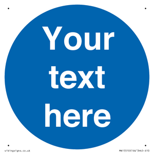 MA15510: Custom White Text on Blue circle