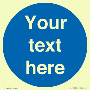 MA15510: Custom White Text on Blue circle