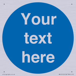 MA15510: Custom White Text on Blue circle