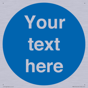 MA15510: Custom White Text on Blue circle