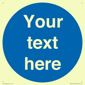 MA15510: Custom White Text on Blue circle