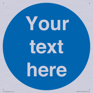 MA15510: Custom White Text on Blue circle