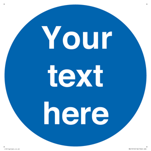 MA15510: Custom White Text on Blue circle
