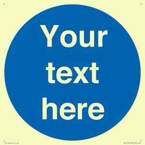 MA15510: Custom White Text on Blue circle