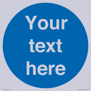MA15510: Custom White Text on Blue circle