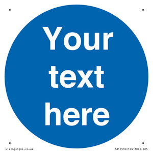 MA15510: Custom White Text on Blue circle