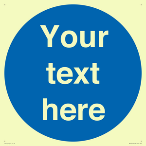 MA15510: Custom White Text on Blue circle