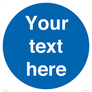 MA15510: Custom White Text on Blue circle