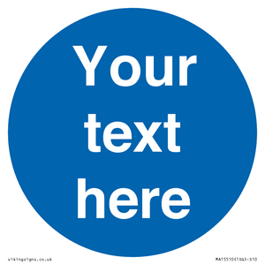 MA15510: Custom White Text on Blue circle