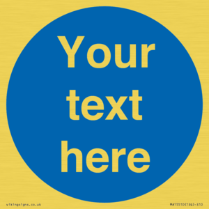 MA15510: Custom White Text on Blue circle