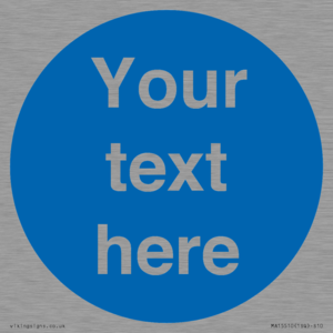 MA15510: Custom White Text on Blue circle