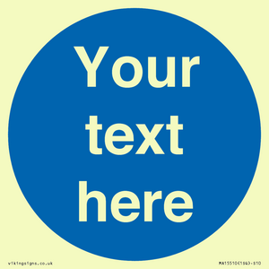MA15510: Custom White Text on Blue circle
