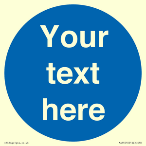 MA15510: Custom White Text on Blue circle