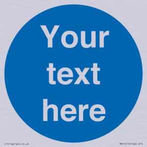 MA15510: Custom White Text on Blue circle