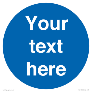 MA15510: Custom White Text on Blue circle