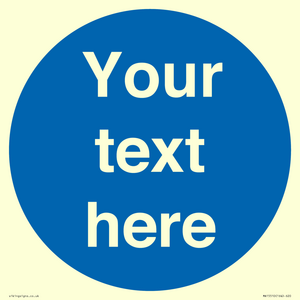 MA15510: Custom White Text on Blue circle