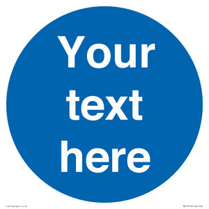 MA15510: Custom White Text on Blue circle