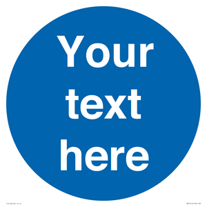 MA15510: Custom White Text on Blue circle