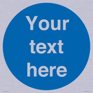 MA15510: Custom White Text on Blue circle