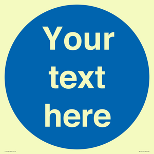 MA15510: Custom White Text on Blue circle