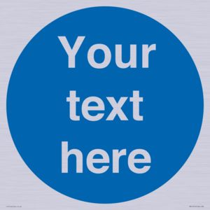 MA15510: Custom White Text on Blue circle