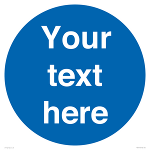 MA15510: Custom White Text on Blue circle
