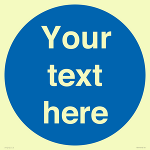 MA15510: Custom White Text on Blue circle
