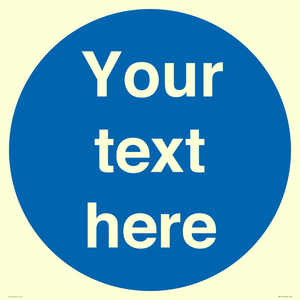MA15510: Custom White Text on Blue circle