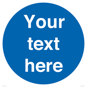 MA15510: Custom White Text on Blue circle