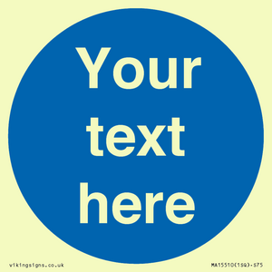 MA15510: Custom White Text on Blue circle