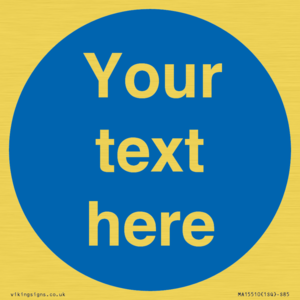 MA15510: Custom White Text on Blue circle