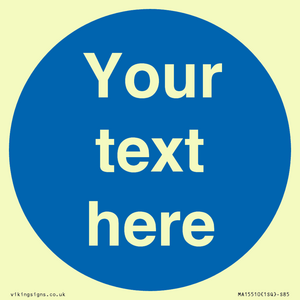 MA15510: Custom White Text on Blue circle