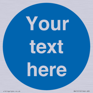MA15510: Custom White Text on Blue circle