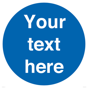 MA15510: Custom White Text on Blue circle