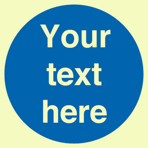 MA15510: Custom White Text on Blue circle