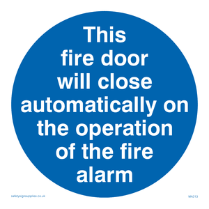 MA213: Fire door closes automatically