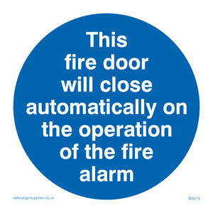 MA213: Fire door closes automatically