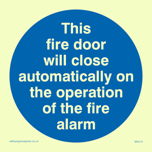 MA213: Fire door closes automatically