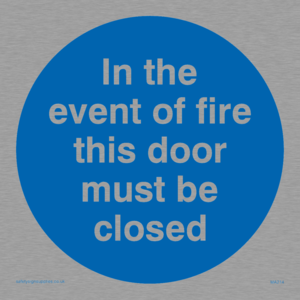 MA214: in the event of fire this door must be closed