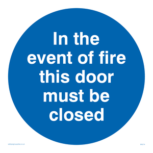 MA214: in the event of fire this door must be closed