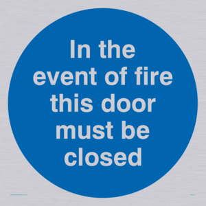 MA214: in the event of fire this door must be closed