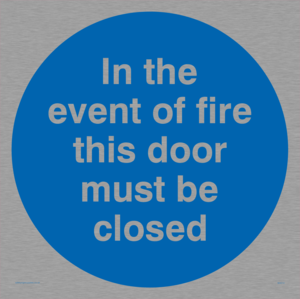 MA214: in the event of fire this door must be closed