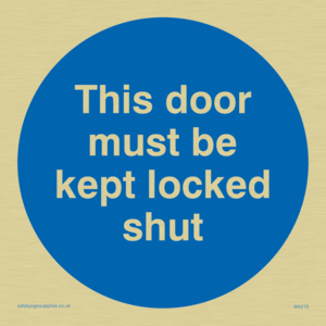 MA215: this door must be kept locked shut