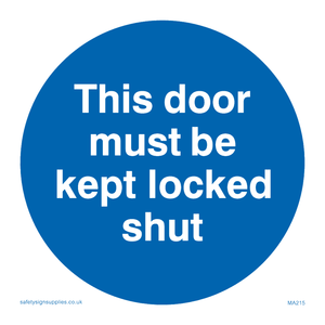 MA215: this door must be kept locked shut