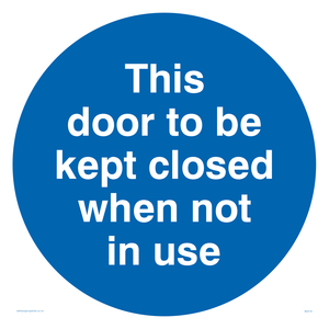 MA216: Door kept closed not in use