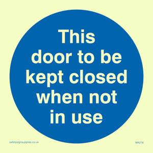 MA216: Door kept closed not in use