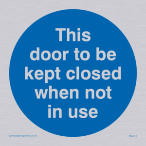 MA216: Door kept closed not in use