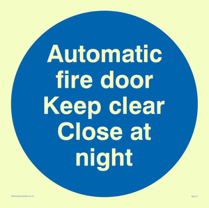 MA217: Auto fire door keep clear