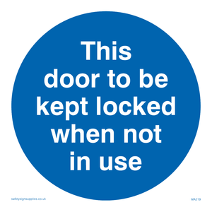 MA219: Door kept locked not in use