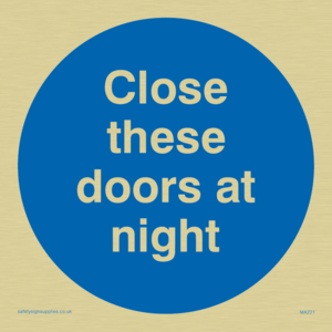 MA221: close these doors at night